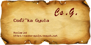 Csóka Gyula névjegykártya