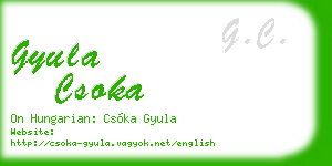 gyula csoka business card